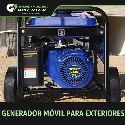 Vista 4 de Green-Power America Generador de gasolina GPD5000W, Verde/Negro