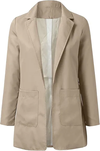 Vista 3 de Chaquetas tipo blazer para mujer, chaqueta de cárdigan de moda con frente abierto, chaqueta casual de manga larga para el trabajo y la oficina