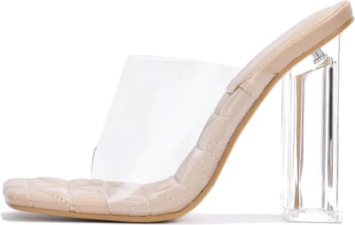 Vista 2 de Pensy - Tacones altos con punta cuadrada transparente (Pensy)