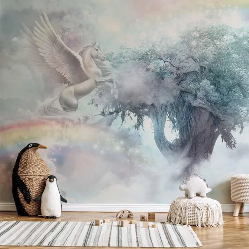 Vista 6 de artgeist Mural Pegaso Unicornio 79x55 pulgadas - Papel pintado no tejido de forro polar Decoración de pared Impresión fotográfica Diseño de imagen