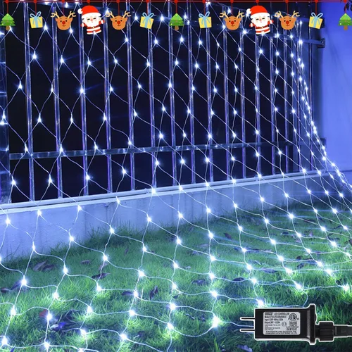 Vista 12 de LJLNION Luces de red de San Valentín, 360 luces LED de 12 pies x 5 pies, cadena de luces de malla conectables, 8 modos de iluminación, adaptador