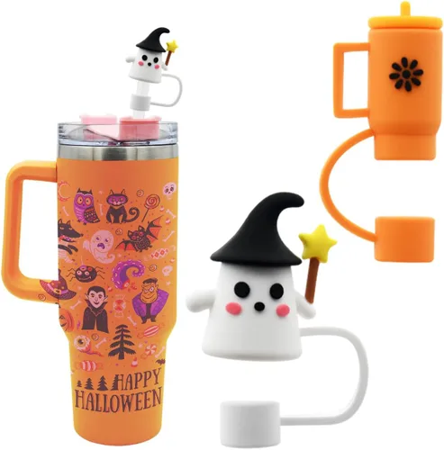 Vista 9 de Stanley - Tapa de popote para tazas, compatible con vasos de 30 y 40 onzas, puntas de popote reutilizables y cubiertas (2 unidades A)
