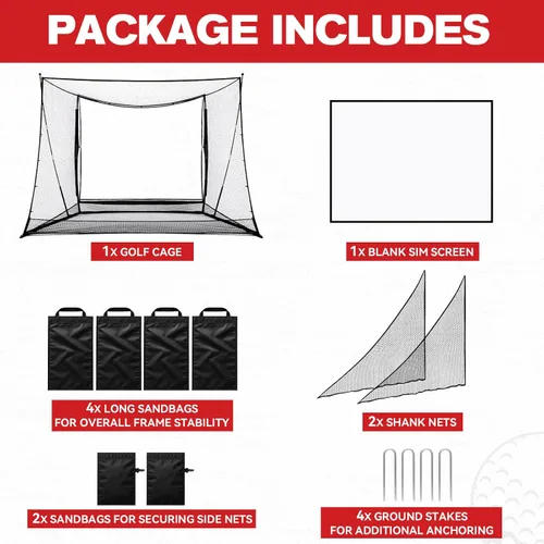 Vista 7 de ZEALFEEL Golf Simulator Enclosure & Golf Net with Dual-Layer HD Screen
