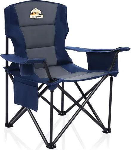 Vista 21 de Colegence Sillas de Camping Plegables de Tamaño Grande - Soporte de 450 LBS Silla de Campamento de Servicio Pesado con Cojín Acolchado, Sillas