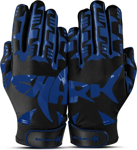 Vista 14 de Guantes de fútbol antideslizantes con sensación de pelota, guantes receptores de fútbol en tamaños juveniles, adultos y niños, agarre fuerte