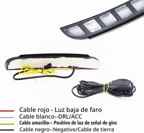 Vista 4 de para 2016 2017 2018 2019 Ford Explorer luces antiniebla de circulación diurna DRL de parachoques delantero lámpara de señal de giro secuencial