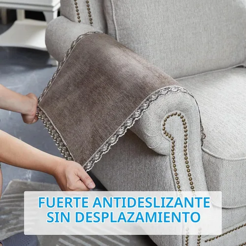 Vista 4 de MINJIATEX Fundas para brazos de sofá, fundas para brazos de sofá de encaje antideslizante, juego de 2 fundas lavables para reposabrazos de sofá