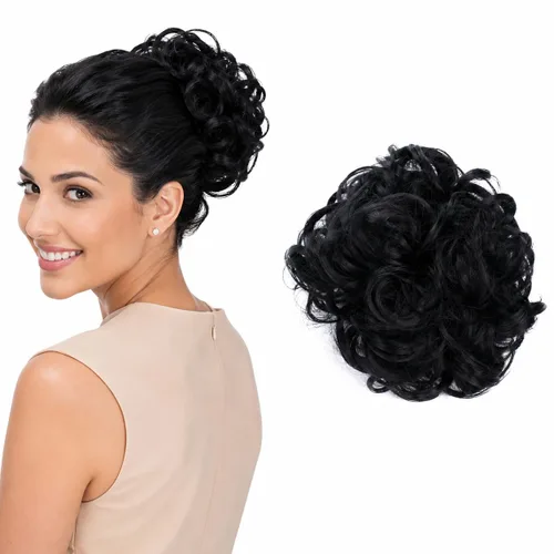 Vista 15 de CAISHA Moño Hairpiece Cola de caballo Topknot Hepburn-Bun Scrunchie Updo Ash Brown Light Blonde Mix HK124 mezcla rubio claro marrón ceniza #18TH613A