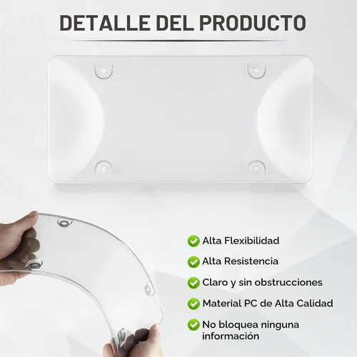 Vista 3 de Marcos de matrículas Alpmosn con arandelas y tapa, accesorios exteriores para auto transparentes (paquete de 2)