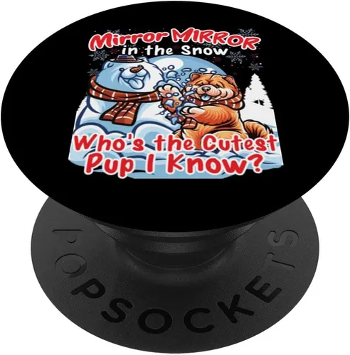 Vista 6 de Chow Chow Dog Christmas Snowman Winter Snow PopSockets MagSafe PopGrip for iPhone