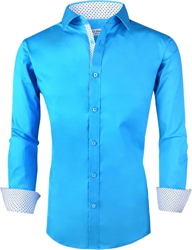 Vista 19 de Alex Vando - Camisa para hombre de manga larga con ajuste regular 06 negro
