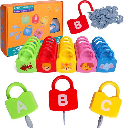 Vista 7 de Dinhon Kids - Cerraduras de aprendizaje con llaves, juguete para jugar con los números y contar, juguetes educativos Montessori para niños y niñas