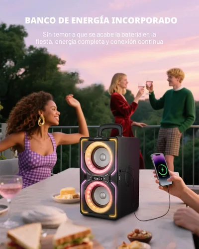 Vista 9 de Hotlemon Altavoz Bluetooth grande: 240 W pico potente sonido fuerte con graves profundos, tiempo de reproducción de 15 horas, carga rápida, TWS