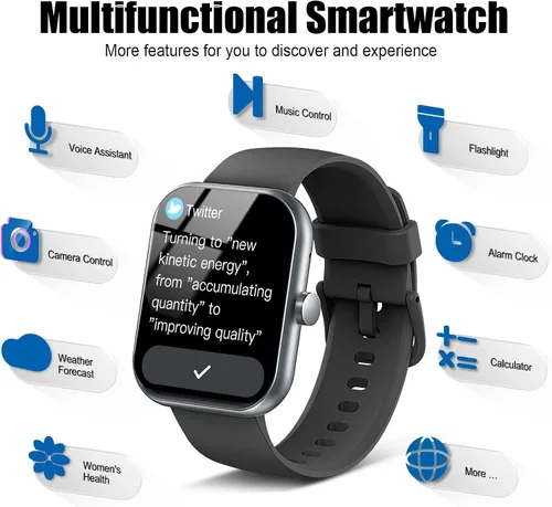 Vista 7 de Reloj inteligente 2025 para hombres y mujeres (Responder/Hacer llamada), reloj de seguimiento de fitness de 1.96" HD para correr, impermeable IP68