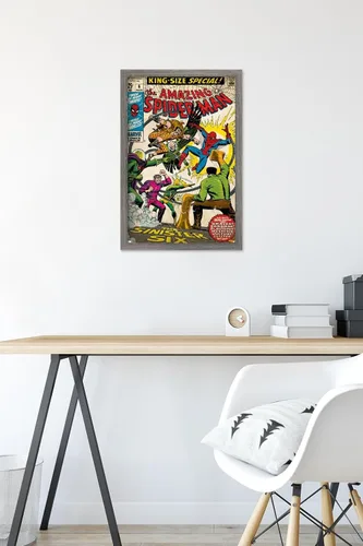 Vista 6 de Trends International Marvel Comics - Póster de pared de Spider-Man - Amazing Spider-Man #6, 14.725 x 22.375 pulgadas, versión enmarcada de madera