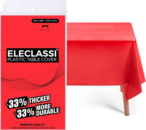 Vista 24 de Eleclassi Negro Paquete de 12 Manteles Redondos de Plástico Desechables Premium - Manteles de Mesa de Plástico Redondos de 84 Pulgadas para Fiestas