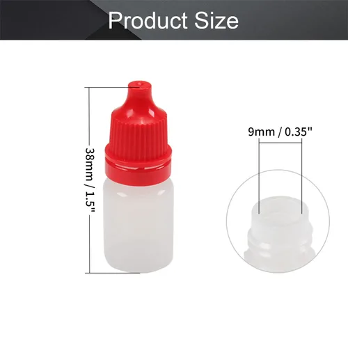 Vista 2 de Othmro Botellas cuentagotas de plástico de ojo de laboratorio de polietileno de 0.2 onzas, 10 piezas, gotero líquido exprimible de 0.2 fl oz boca