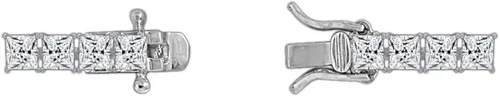 Vista 5 de Tienda Collection Platinum or Gold Plated Sterling Silver Princess-Cut Tennis Bracelet made with Infinite Elements Zirconia, 7.25