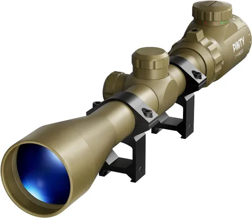 Vista 10 de PINTY 3-9x40 Rifle Scope with Red/Green Illuminated Reticle & Rangefinder, Multicoated Lens with Mounts for Picatinny Rail
