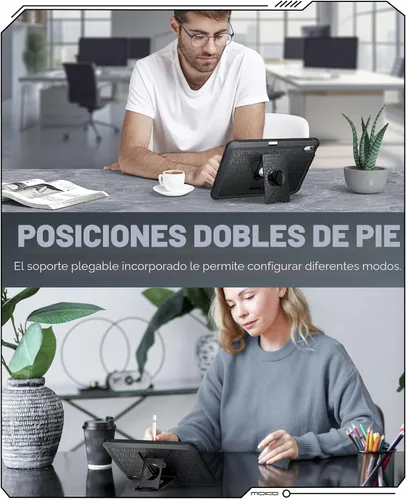 Vista 5 de MoKo Funda para iPad (A16) de 11ª/10ª generación 2025/2022, resistente a prueba de golpes, doble capa protectora de cuerpo completo, protector