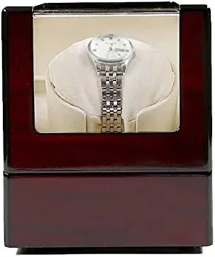 Vista 5 de OOCCO Storage Box Case Holder Watch Winder Board Wood Chain Motor Shaker Automatic Single Saint Finding Display
