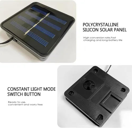 Vista 7 de FANFX Luces Solares de Navidad, Marcadores de Sendero Luces de Pasarela con Carga/Iluminación Automática, Decoraciones Impermeables de Navidad