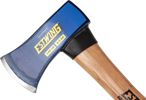Vista 4 de Estwing Hacha, cabeza forjada de 1.25 libras con mango de madera de nogal de 14 pulgadas, endurecido hasta 50-55 HRC, adecuado para cortar, cortar