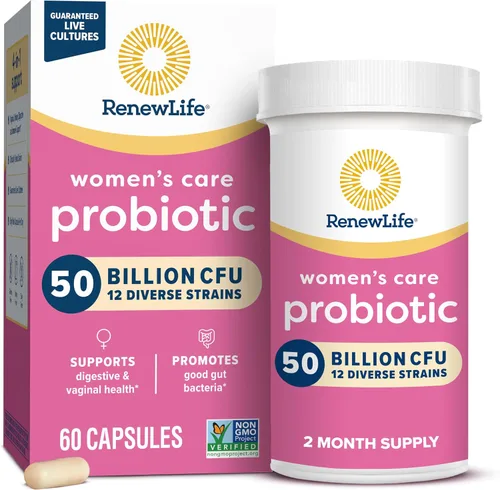 Vista 5 de Renew Life Cápsulas probióticas para mujeres, 50 mil millones de UFC garantizadas, apoya el equilibrio del pH, la salud vaginal, urinaria, digestiva