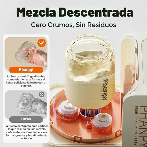 Vista 3 de Phanpy SmartSwirl - Calentador de botellas sin agua, patentado con bolsa de aire para protección de nutrientes, mezcla inteligente de doble