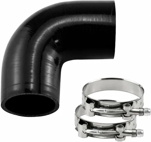 Vista 5 de Ucreative - Acoplador de silicona de 90 grados con abrazaderas de perno en T de 1,5 pulgadas 4 capas, 0.197 in de grosor, alto rendimiento