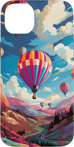Vista 15 de Colorful Hot Air Balloons Pop Art Style Case for iPhone 17