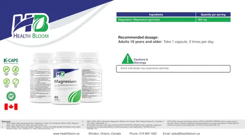 Vista 5 de Magnesio 60 Cápsulas Health Bloom Vitaminas y Minerales Cápsulas
