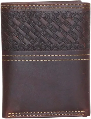 Vista 3 de John Deere Billetera Acceso Hombre Marrón Tri-Fold Cuero Passcase, Marrón