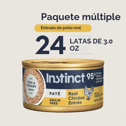 Vista 6 de Instinct Original Paté - Alimento húmedo para gatos, receta sin granos, pollo real, 3 onzas (paquete de 24)
