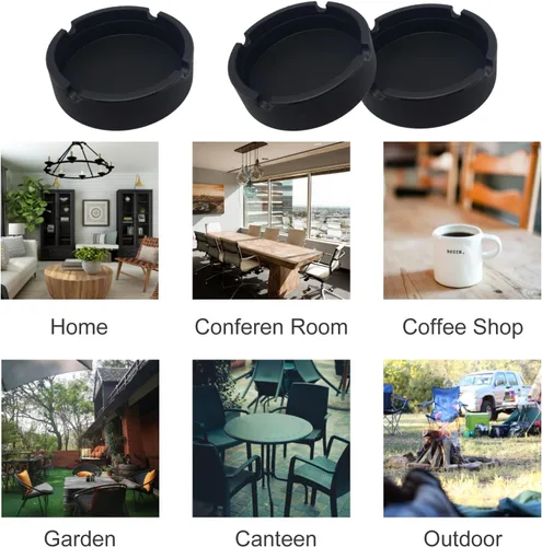 Vista 7 de Cenicero de silicona para cenizas, 3 piezas, fresco, pequeño, portátil, ligero, soporte para fumar, accesorios para cigarrillos, oficina, hogar