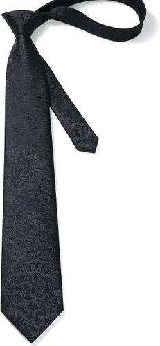 Vista 166 de HISDERN Corbatas para hombre, corbata de cachemira y bolsillo cuadrado tejido clásico floral para hombre, corbata de fiesta de boda