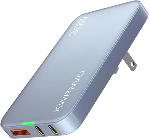 Vista 15 de Cargador de pared USB plano, 3 puertos ultra delgado cargador de pared rápido para Pixelbook, iPad Pro, iPhone 17/16/15/14 negro