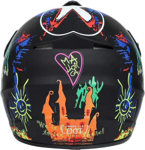 Vista 3 de Youth Sport Full-Face Helmet for BMX, Mountain Bike & Off-Road Motocross Helmet, DOT Certified Motorcycle Helmet for Dirt Bike & ATV, Lightweight
