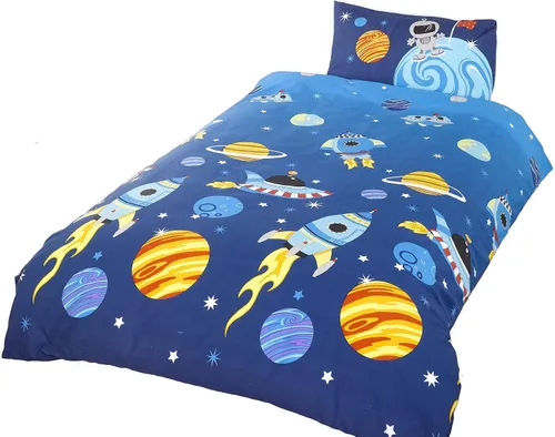 Vista 3 de Juego de funda de edredón y funda de almohada para cama individual