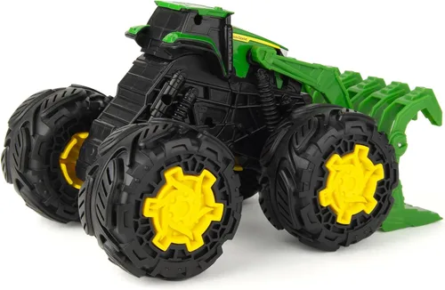 Vista 5 de John Deere Monster Treads Rev Up Tractor Toy Tractor Toys - Neumáticos y sonidos estilo camión monstruo - 10 pulgadas - Edades 3 años en adelante