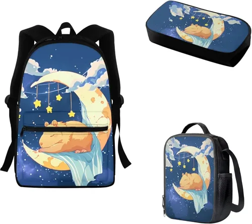 Vista 192 de FOR U DESIGNS Fuego baloncesto impreso niños escuela mochilas viaje mochila libro bolsa