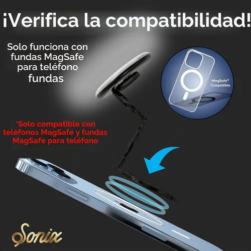 Vista 2 de Sonix MagLink - Anillo de luz para selfie y anillo de teléfono MagSafe para iPhone 17, 16, 15, 14, 13, 12, serie MagLink, anillo redondo magnético