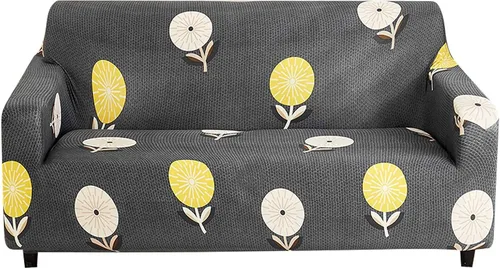 Vista 12 de MBROS Funda estampada para sofá, funda de sofá de tela elástica elástica, 1 pieza, antideslizante, universal, de elastano, protector de muebles