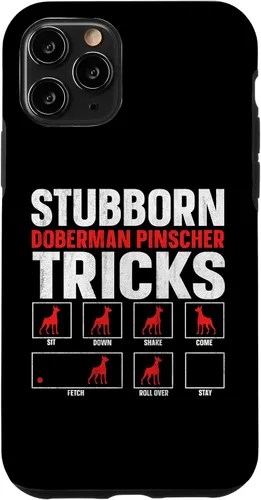 Vista 13 de Funda para propietario de Doberman Pinscher con trucos obstinados para iPhone 12 mini