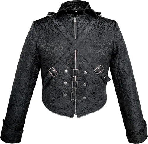 Vista 3 de Thopil Steampunk - Chaqueta medieval para hombre estilo gótico renacentista vampiro