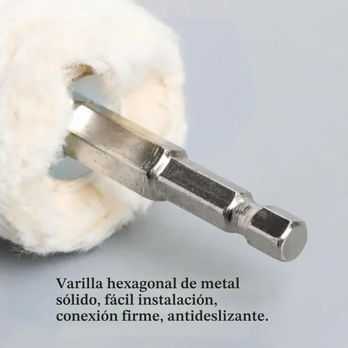 Vista 6 de Kit de 10 ruedas de pulido de algodón para taladro, ruedas de pulido para pulido de aluminio, cromo, acero inoxidable, metal, kit de pulido