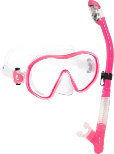 Vista 9 de Cressi Máscara de buceo sin marco de lente única y snorkel seco para esnórquel, buceo, F-Dual y Tao Dry: diseñado en Italia