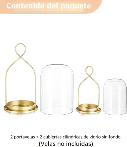 Vista 9 de NUPTIO Faroles de cristal decorativos para exteriores, portavelas