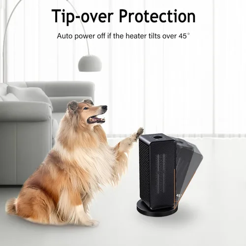 Vista 5 de Calentador de espacio, calentadores oscilantes eléctricos portátiles de 70° para uso en interiores, calentador de cerámica PTC mejorado de 1200 W
