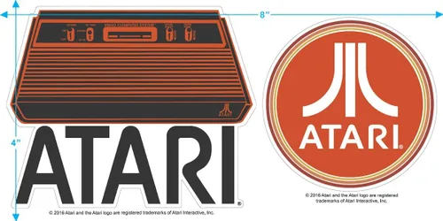 Vista 4 de Popfunk Clásico Atari Video Game Retro Logo Vintage Gaming Console T Shirt & Stickers